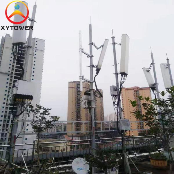 Self Supporting Hot Galvanized Steel Pipe Telecommunication Rooftop Antenna Tower