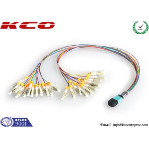 24Fibers MPO MTP Trunk Patch Cord , MTP To LC Breakout Cable 24cores Fan Out for QSFP OSFP