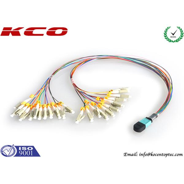QSFP Fiber MPO MTP Patch Cord , MPO To Lc Duplex Breakout Cable 24 Fan Out