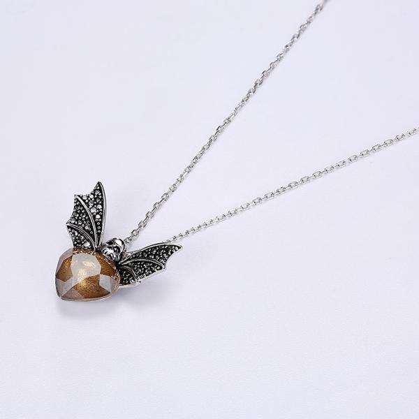 ювелирные изделия 3.93g 1.48ft стерлинговые серебряные устанавливают покрытое золотом ожерелье пчелы 14K привесное