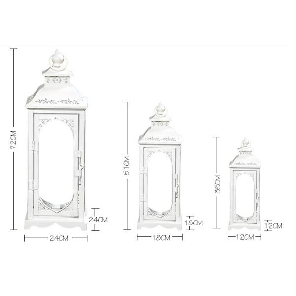 72cm Height Glass Candle Holders , Windproof Candle Holder Stand