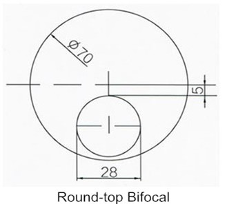 Japan Monomer 1.56 Round Top Bifocal Lens Without Coating 28mm Round Segment