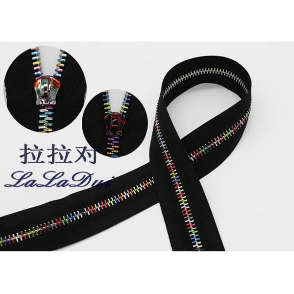 Auto Lock Slider Metal Zipper By The Yard ,  Close End Long Metal Zipper For Handbags