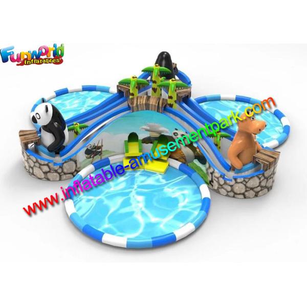 Beach Large Inflatable Water Parks , Pool Toys Inflatable Water Slides