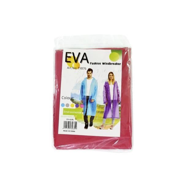 Blue/Purple/Yellow/Red Disposable EVA Raincoat With Hood For Adult/Children