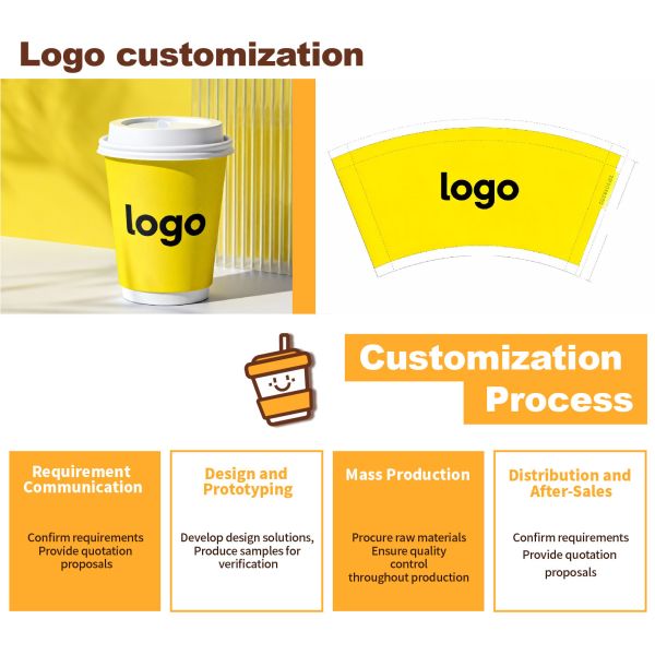 Chinese Style Rotating Hollowed-out Matte Gold Foil Stamping Double Wall Paper Coffee Cups