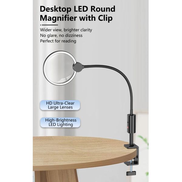 New Desktop Vintage Style Magnifier Reading Detachable Magnifying Glass Rechargeable Magnifier Professional Outdoor Field