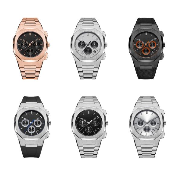 SUS316L Stainless Steel Quartz Wrist Watch Chronograph With SR626SW Battery