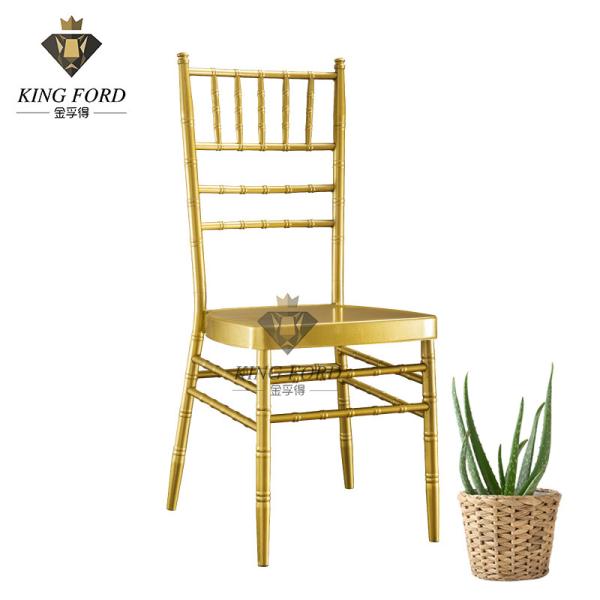 20*1.0MM Tube Gold Iron Aluminum Chiavari Banquet Chairs