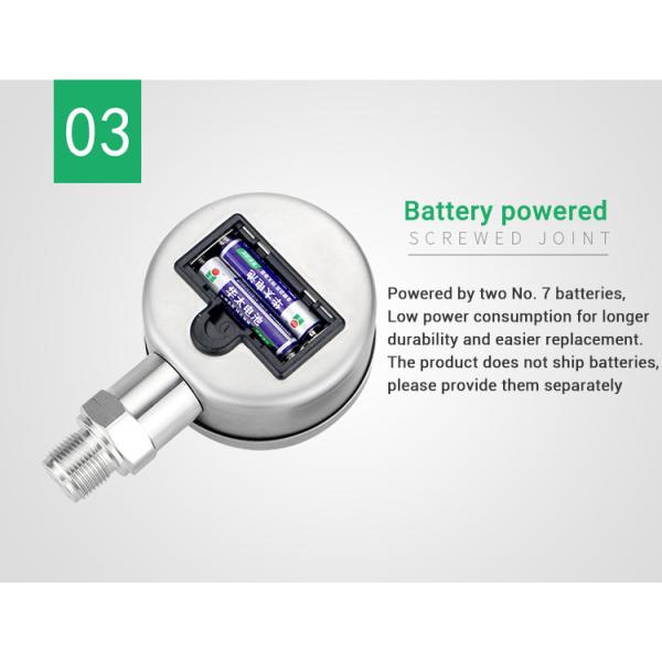 Stainless Steel 304 SS M20*1.5 Thread Gas Manometer Pressure Gauge with Battery Power