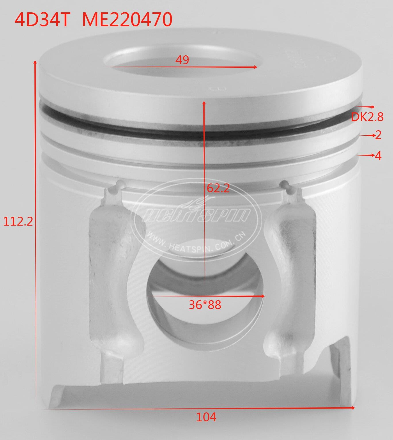 Engine Piston ME220470 Heatspin Fit for Mitsubishi Fuso Truck Heavy Duty 4D34T