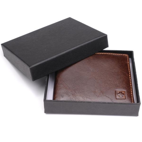 China factory hot selling wallet gift box Custom wallet pack box with foil stamping logo