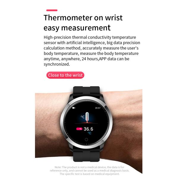 Corazón Rate Blood Pressure 1.3inch del oxígeno de la sangre del Smart Watch del Smart Watch del silicón F75