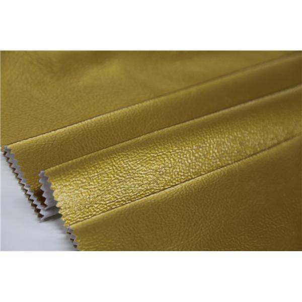 Soft Handfeeling Polyurethane Faux Leather Fabric , Pearl Ginger Soft Pu Leather