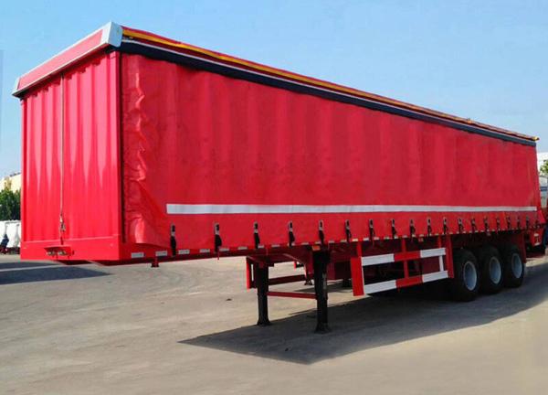 3 Axle Side Curtain Semi Trailer With Tread 1840mm And Wabco Relay Valve