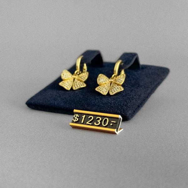 Etiquetas de precios de plástico mini con base metálica