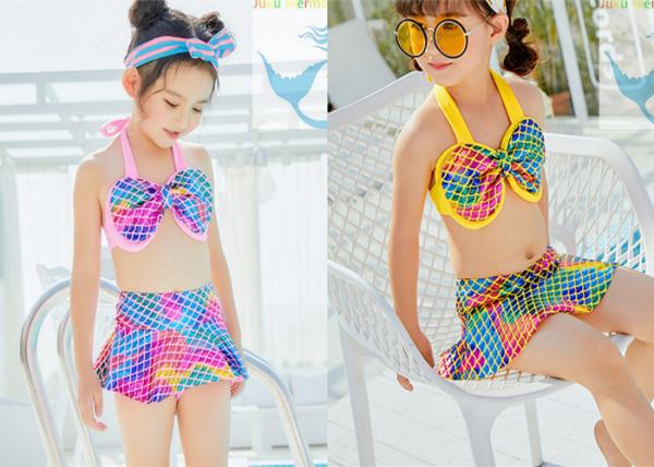 Ultra Soft Mermaid Tail Swimsuit , Toddler Girl Mermaid Swimsuit Salt Water Resistant