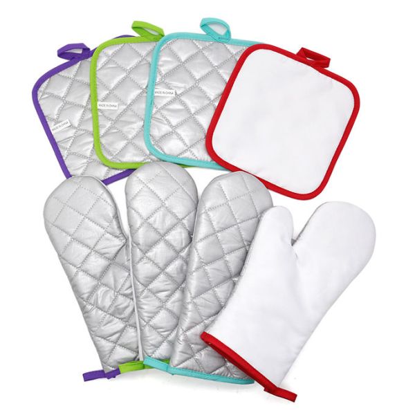 Blank Colored Polyester Oven Mitts Sublimation Personalized Pot Holders Oven Mitts