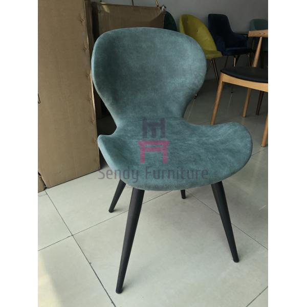 S Shape Metal Restaurant Chairs Leather Upholstered Customized Cushion Color