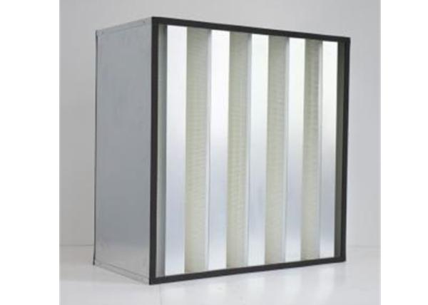 High Air Flow V Bank Type HEPA Air Filter Low Resistance 595 * 595 *292
