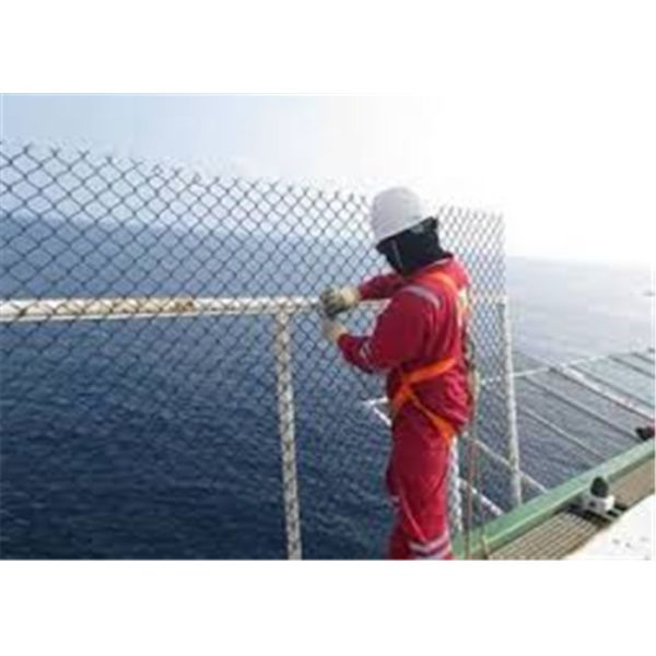 5mm Wire diameter Green Color PVC Coated Helideck Safety Mesh For Helideck safety use