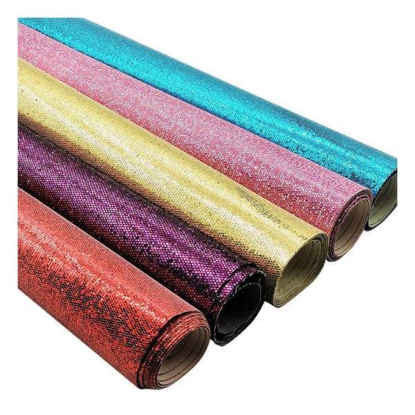 Wholesale Mesh Glitter Fabric Synthetic Artificial Faux Leather Shoes Phone Shell Vanity Case Handbag Notebook Leather Fabric