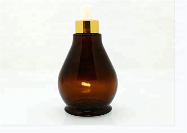 50ml Custom Label Mini Dropper Bottles , Gourd Shape Refillable Glass Jar With Dropper