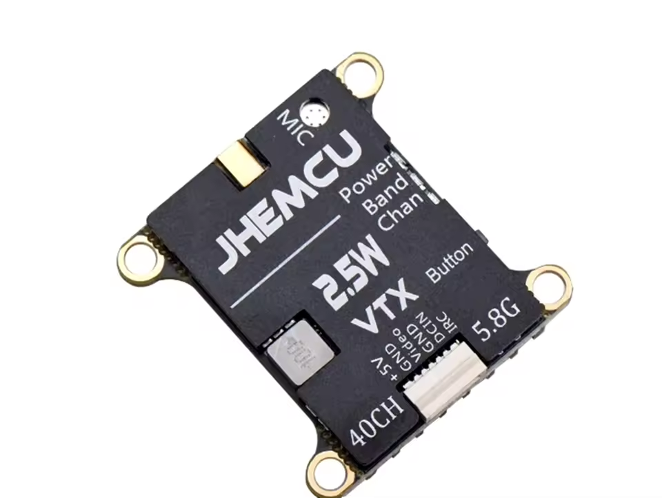 VTX FPV Video Transmitter Module 4.9-5.8GHz 2.5W Multi-Power Adjustable 64CH Built-in MIC Video Transmission Device for DAKEFPV