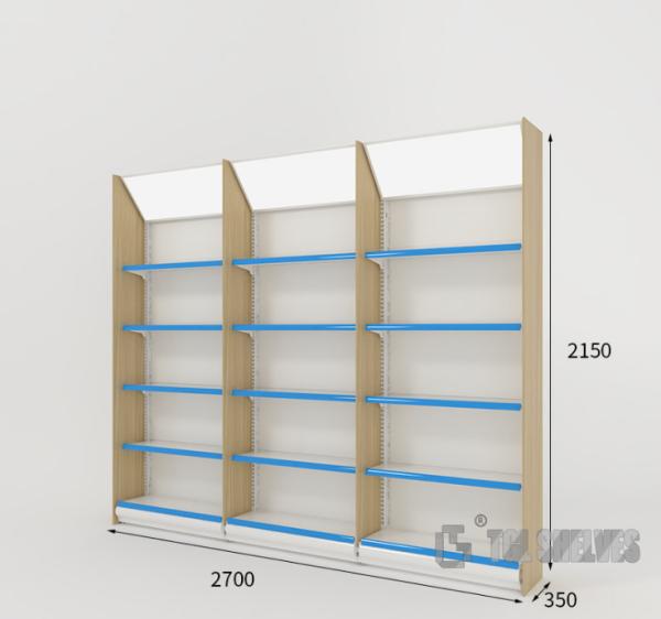 Gondola Pharmacy Medicine Rack , Wooden Rack For Medical Shop ODM