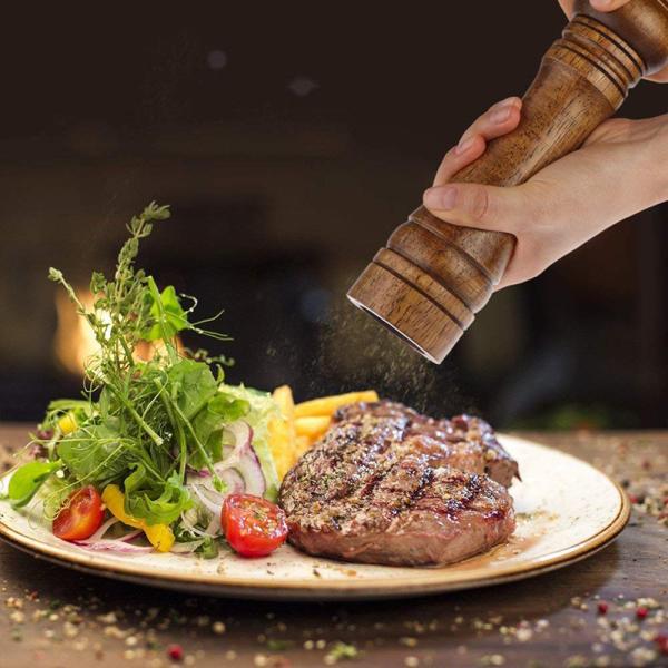 12in 8in Modern Wood Pepper Mill Sustainable Wooden Salt Shaker And Pepper Grinder