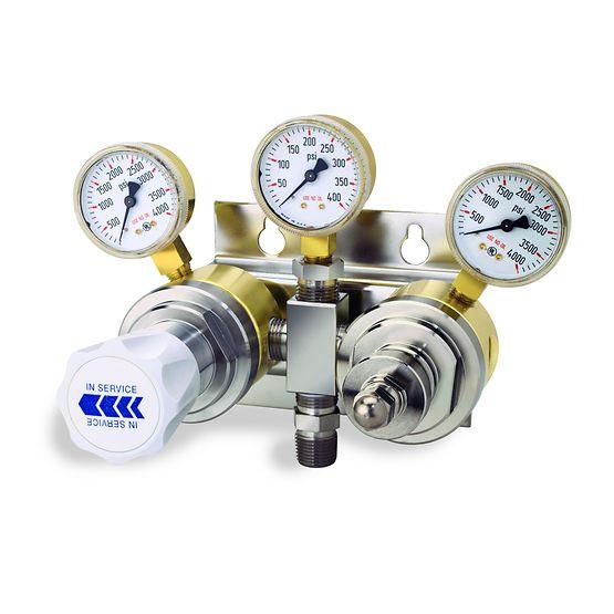 Compact TESCOM ACS3200 Series Changeover Pressure Regulator High Flow Gas Regulation