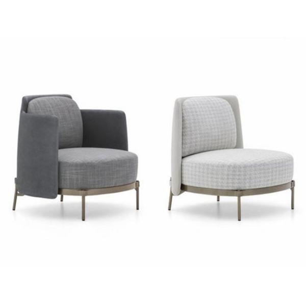 Modern Design Leisure Stainless Steel Swallow Gird PU leather upholstery Arm chair Sofa chair for Hotel Living room