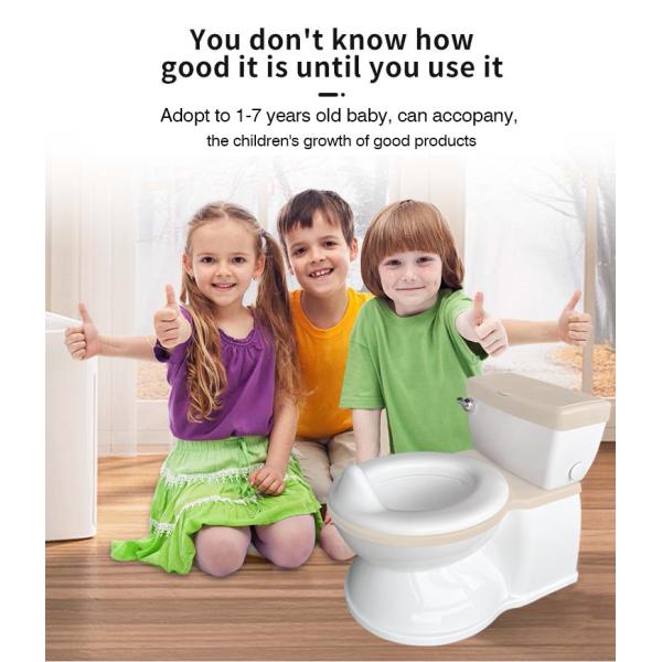 Baby Potty Toilet with Cute Cartoon Design Easy To Clean Kids Potty with Flushing Sound Music