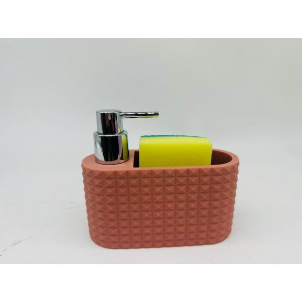 2N1 Dispenser de savon en pierre de sable et à billes de nettoyage Appareils de cuisine Caddy pour le savon à main liquide