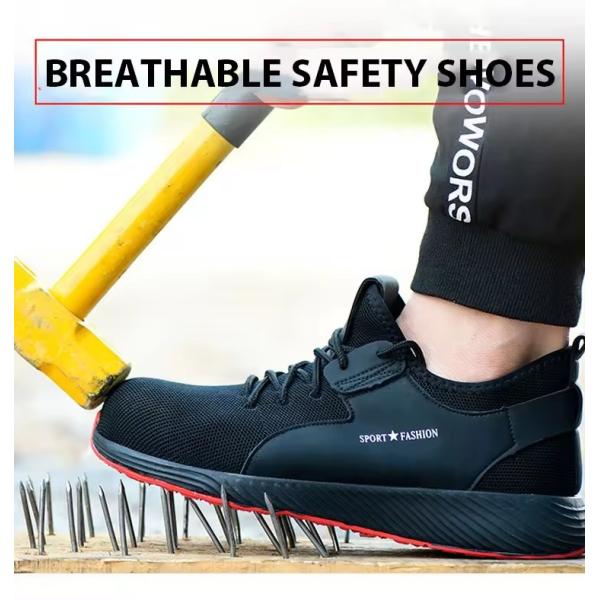 2024 мода лето проницаемые стальные пальцы ног случайные ботинки для труда промышленной безопасности легкого веса обувь для мужчин