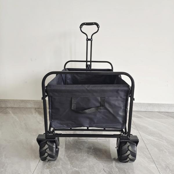 Outdoor Camping Collapsible Wagon Cart Four Wide Wheels Steel Body Structure