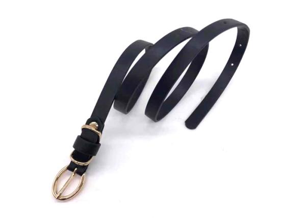 Gold Buckle 1.5cm Women Skinny Leather Belt For Dress