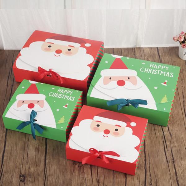 A caixa de presente festiva do Natal do ano novo imprimiu Santa Box
