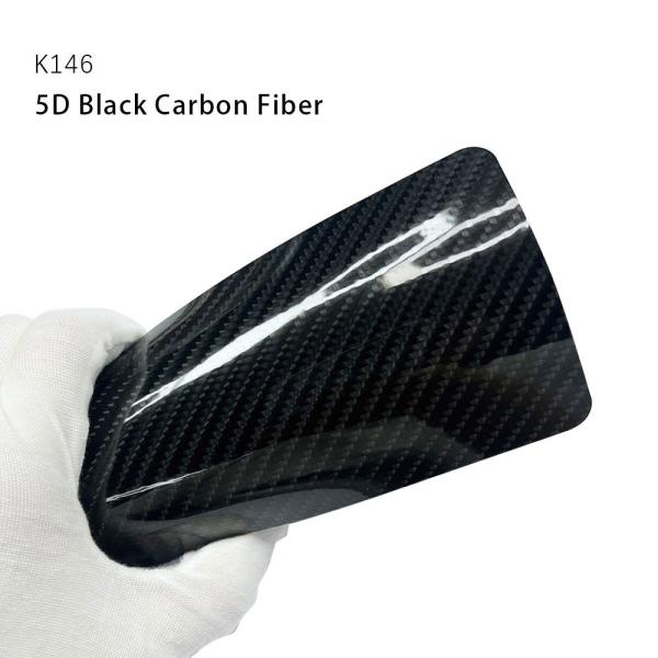 K146 5D TPU noir couleur voiture Film de protection de peinture en fibre de carbone enveloppement en vinyle forgé