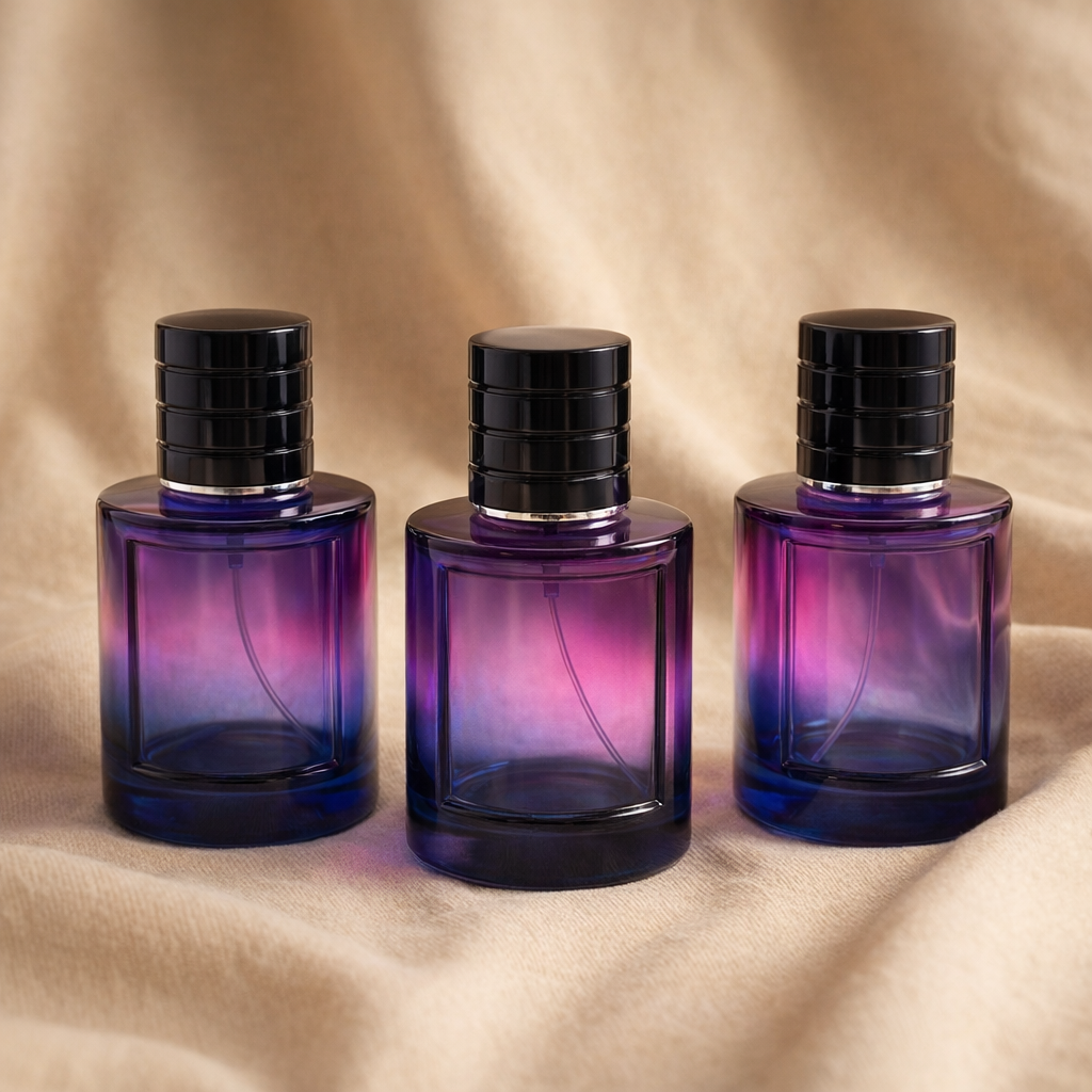 60ml Glass Perfume Bottles Empty Cylinder Spray Magnetic Cap Crimp Neck