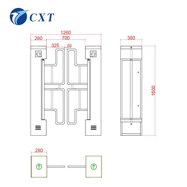 Anti Climbing Turnstile Door Access Control Customized Automatic130h