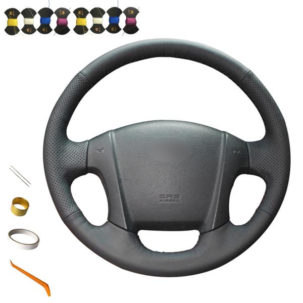 Kia Sportage 2 2005-2010 Customized Handmade Red Thread Leather Steering Wheel
