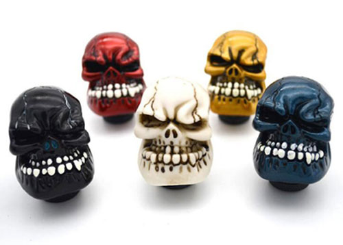 13cm Aluminum Alloy Car Modified Parts OEM Skull Head Car Gear Knob