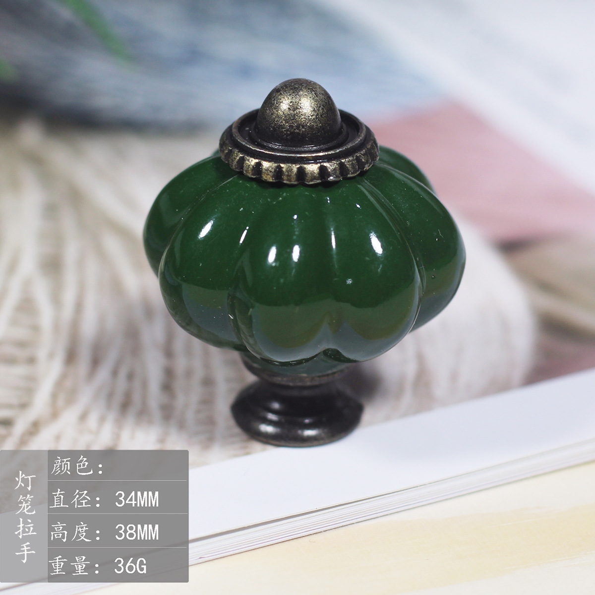 Pumpkin Ceramic Handle Knob Bohemian Style Cartoon Kitchen Bedroom Bathroom Wardrobe Dresser Cabinet Drawer Door Handle