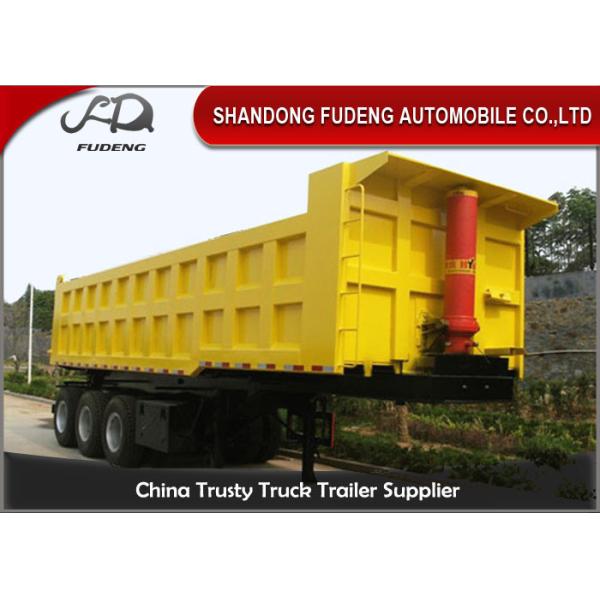 Three / Double Axle Heavy Duty Dump Trailers , Steel Frame Tipper Semi Trailer 