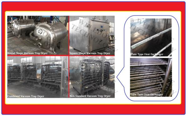 Vácuo personalizado eficaz na redução de custos Tray Dryer Hot Water Heating para o pó de arma