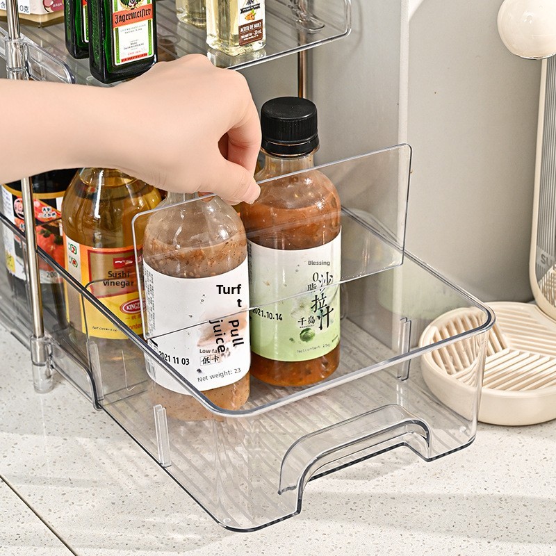Professional Clear Plastic Cosmetic Organizer Multi-Tier Snack Shelf Skincare Storage Box for Bedroom Living Room Kitchen