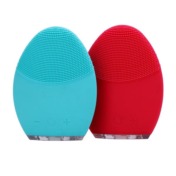 Waterproof  Silicone Facial Cleansing Brush Silicone Pore Scrubber Red Blue