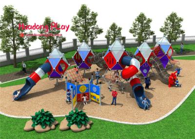 Spectacular Metal Rope Climbing Playground Equipment Colorful PE Board Finded