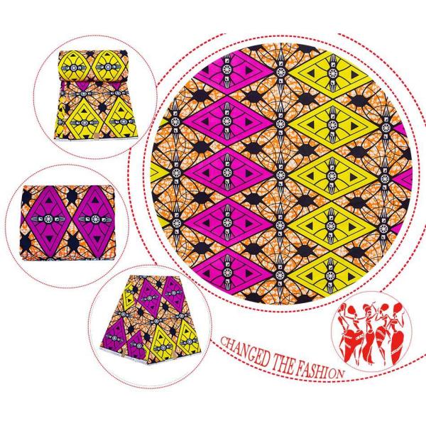 New Arrival Nigerian DIY Dress Material African Cotton Polyester Wax Prints Fabric Real Wax 6 Yards